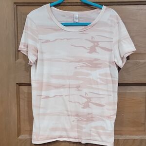 Alternative Light Pink and Cream Short Sleeve Tee